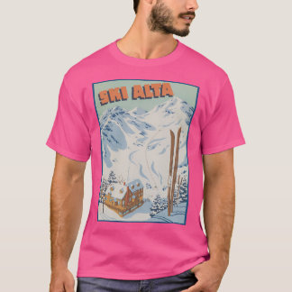 Ski Alta Utah Vintage Ski Travel Poster T-Shirt