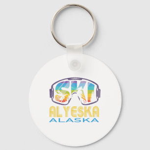 Ski Alyeska Alaska Skiing Vacation Key Ring