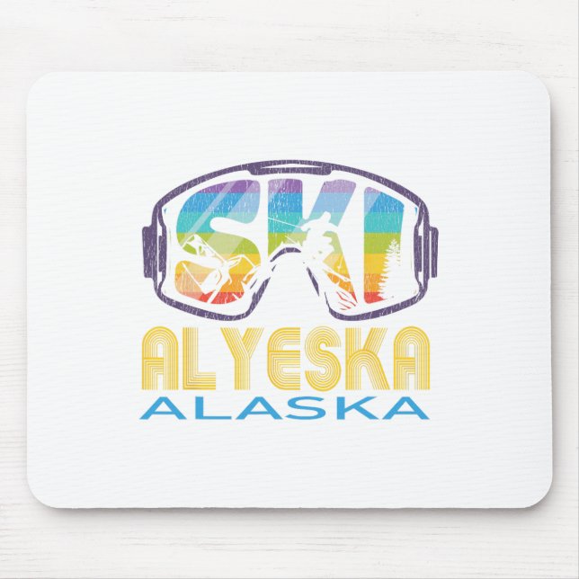 Ski Alyeska Alaska Skiing Vacation  Mouse Mat (Front)