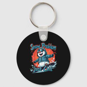 Ski And Snowboarding Funny Skier Snowboarder Snowm Key Ring