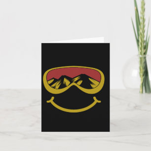 Ski And Snowboarding Quotes Smiling Skier Goggles  Card