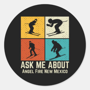 Ski Angel Fire New Mexico Mountain Skiing T Men An Classic Round Sticker