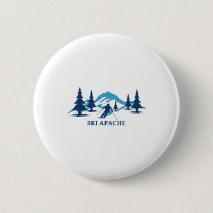 Ski Apache New Mexico Ski Resort Skiing Skier 6 Cm Round Badge