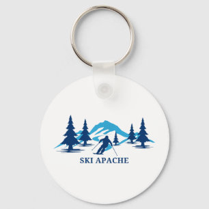 Ski apache new mexico ski resort skiing skier key ring