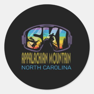 Ski Appalachian Mountain North Carolina Skiing Vac Classic Round Sticker
