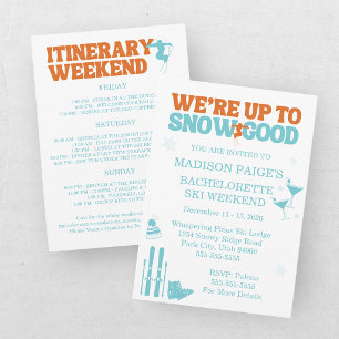 Ski Après Winter Bachelorette Party Turquoise  Invitation