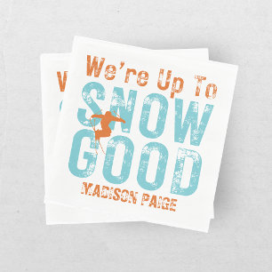 Ski Après Winter Bachelorette Party Turquoise Napkin