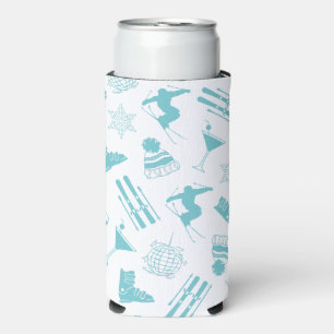 Ski Après Winter Bachelorette Party Turquoise Seltzer Can Cooler