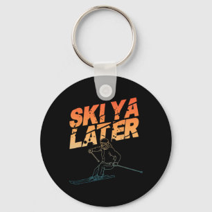 Ski Art For Men Women Snowboard Skiing Winter Snow Key Ring