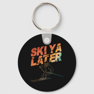 Ski Art For Men Women Snowboard Skiing Winter Snow Key Ring