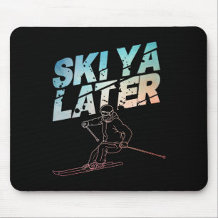 Ski Art For Men Women Snowboard Skiing Winter Snow Mouse Mat
