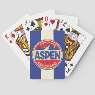 Ski Aspen Blue & Red Playing Cards