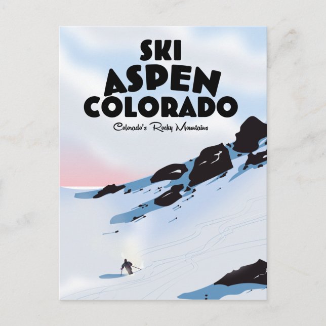 Ski Aspen Colorado Postcard (Front)