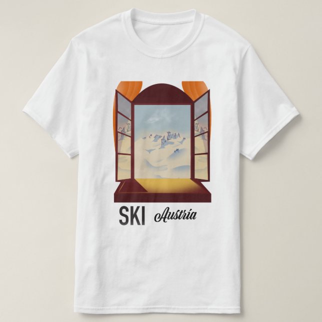 Ski Austria window travel poster. T-Shirt (Design Front)