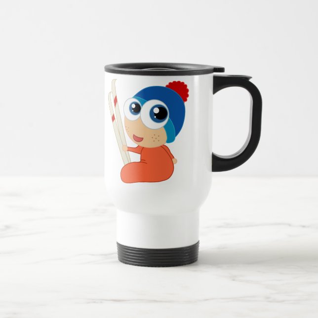 Ski Baby Cartoon Travel Mug (Right)
