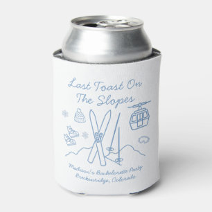 Ski Bachelorette Last Toast Blue Bachelorette Can Cooler