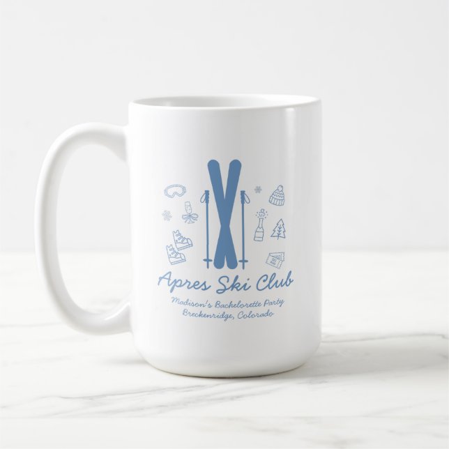 Ski Bachelorette Last Toast On The Slopes Coffee Mug (Left)