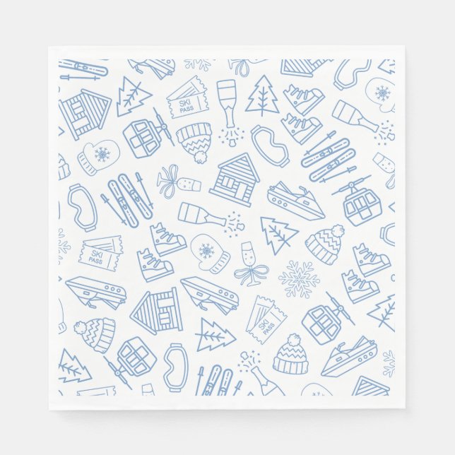 Ski Bachelorette Last Toast On The Slopes Napkin (Front)