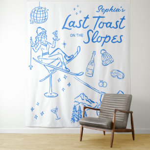 Ski Bachelorette Last Toast on the Slopes Tapestry