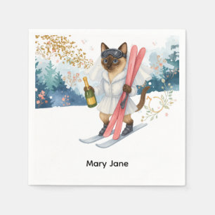 Ski Bachelorette Party Bride on the Slope Napkins