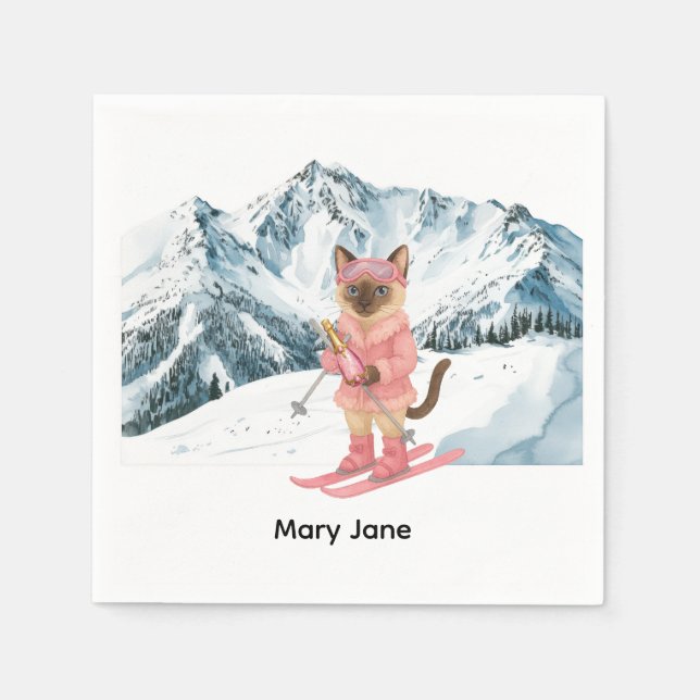 Ski Bachelorette Party Bride on the Slope  Napkins (Front)