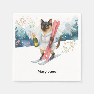 Ski Bachelorette Party Bride on the Slope Napkins