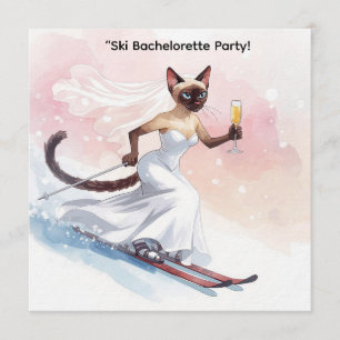 Ski Bachelorette Party for cat Lovers Invitation