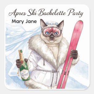 Ski Bachelorette Party Sticker  Bride on the Slope