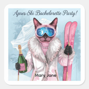 Ski Bachelorette Party Sticker  Bride on the Slope