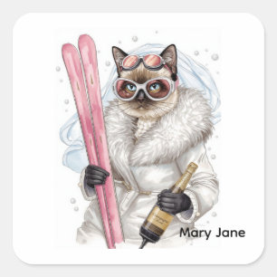 Ski Bachelorette Party Sticker Bride on the Slope