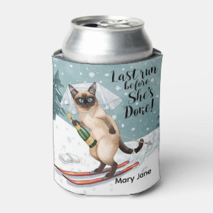 Ski Bachelorette Party Sticker Bride on the Slope Can Cooler