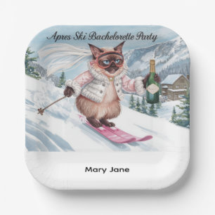 Ski Bachelorette Party Sticker  Bride on the Slope Paper Plate