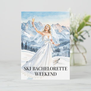 Ski Bachelorette Weekend Bride on the Slopes Invitation