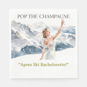 Ski Bachelorette Weekend Bride on the Slopes Napkin