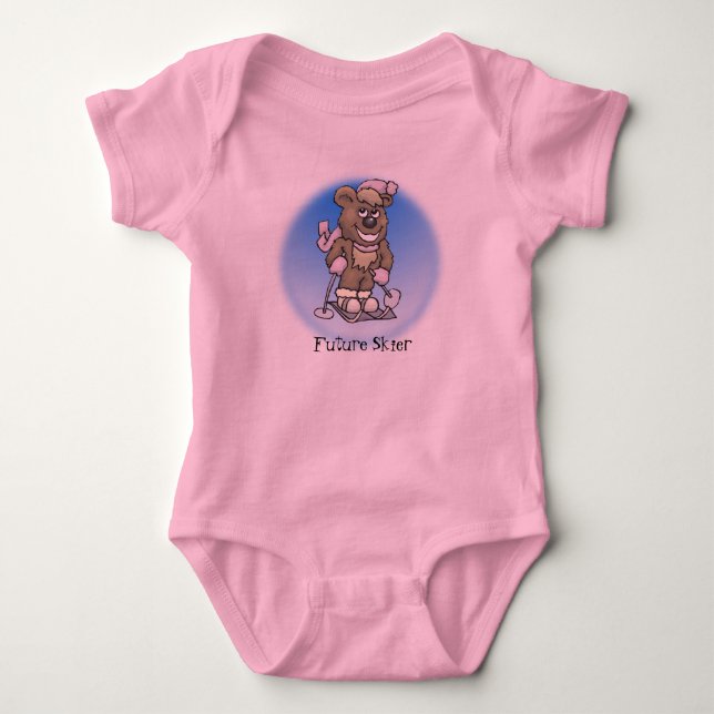 Ski Bear Baby Bodysuit (Front)