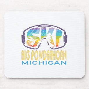 Ski Big Powderhorn Michigan Skiing Vacation Mouse Mat
