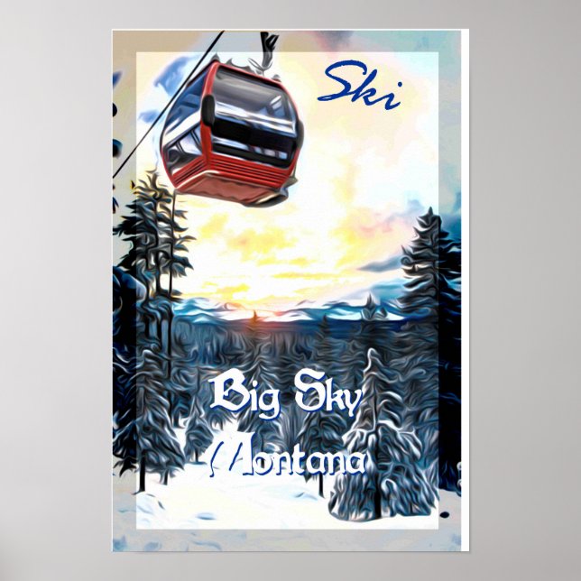 Ski Big Sky Montana Travel Poster (Front)