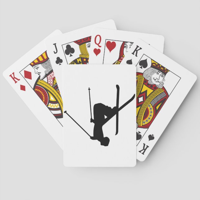 Ski Black Silhouette Playing Cards (Back)
