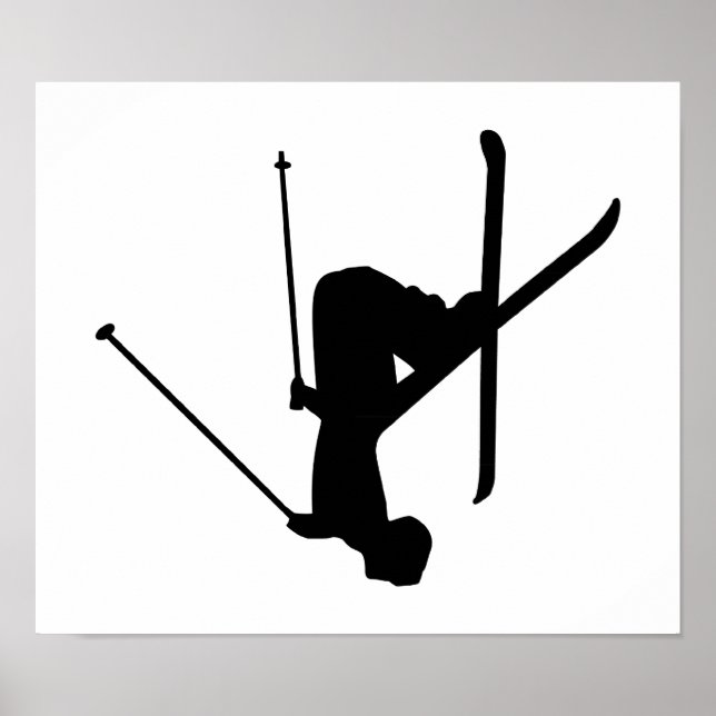 Ski Black Silhouette Poster (Front)