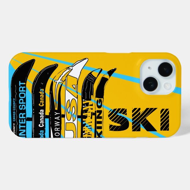 Ski Blade Orange Blue iPhone Case (Back (Horizontal))