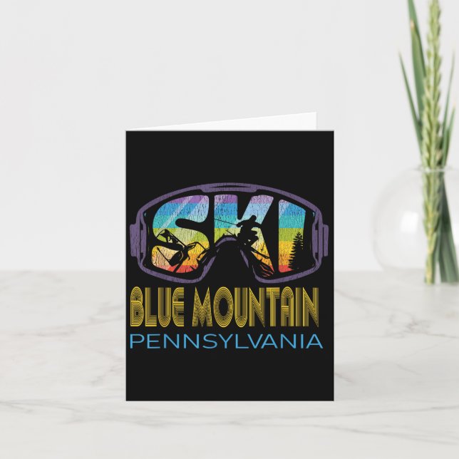 Ski Blue Mountain Pennsylvania Skiing Vacation  Card (Front)