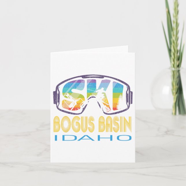 Ski Bogus Sin Idaho Skiing Vacation  Card (Front)