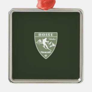 Ski Boise Idaho Metal Tree Decoration