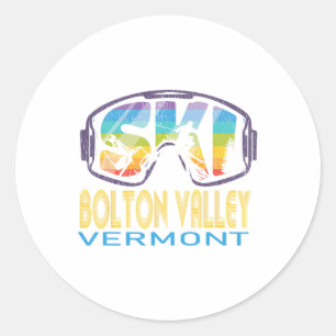 Ski Bolton Valley Vermont Skiing Vacation Classic Round Sticker