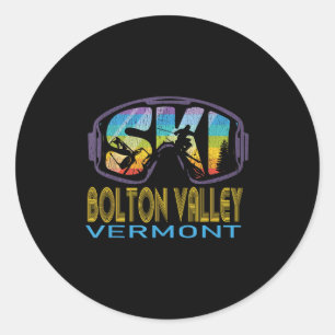 Ski Bolton Valley Vermont Skiing Vacation  Classic Round Sticker