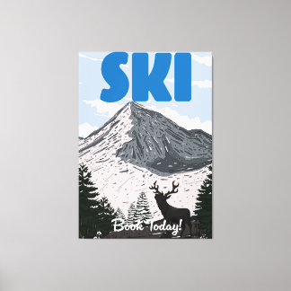 Ski Book Today vintage ski art. Canvas Print