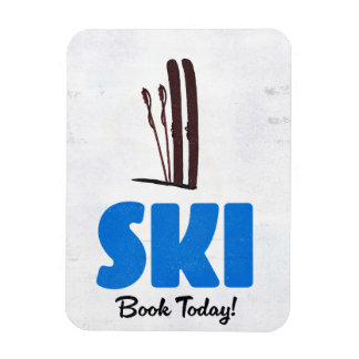 Ski Book Today vintage ski art. Magnet
