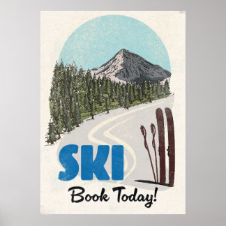 Ski Book Today vintage ski art. Poster