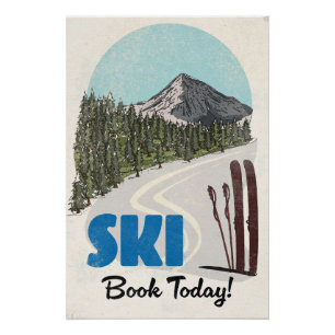 Ski Book Today vintage ski art. Poster