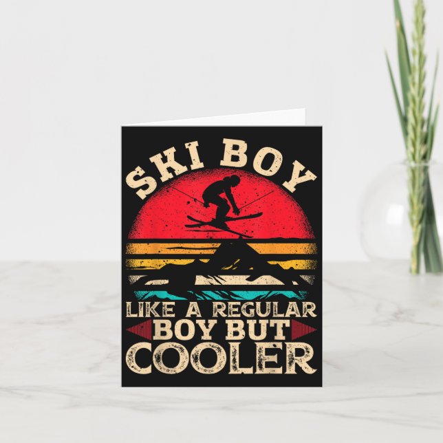Ski Boy Like A Regular Boy But Cooler Funny Skiing Card (Front)